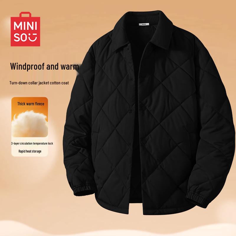 

MINISO Мужская американская ретро зимняя куртка с флисовой подкладкой и утеплителем XL