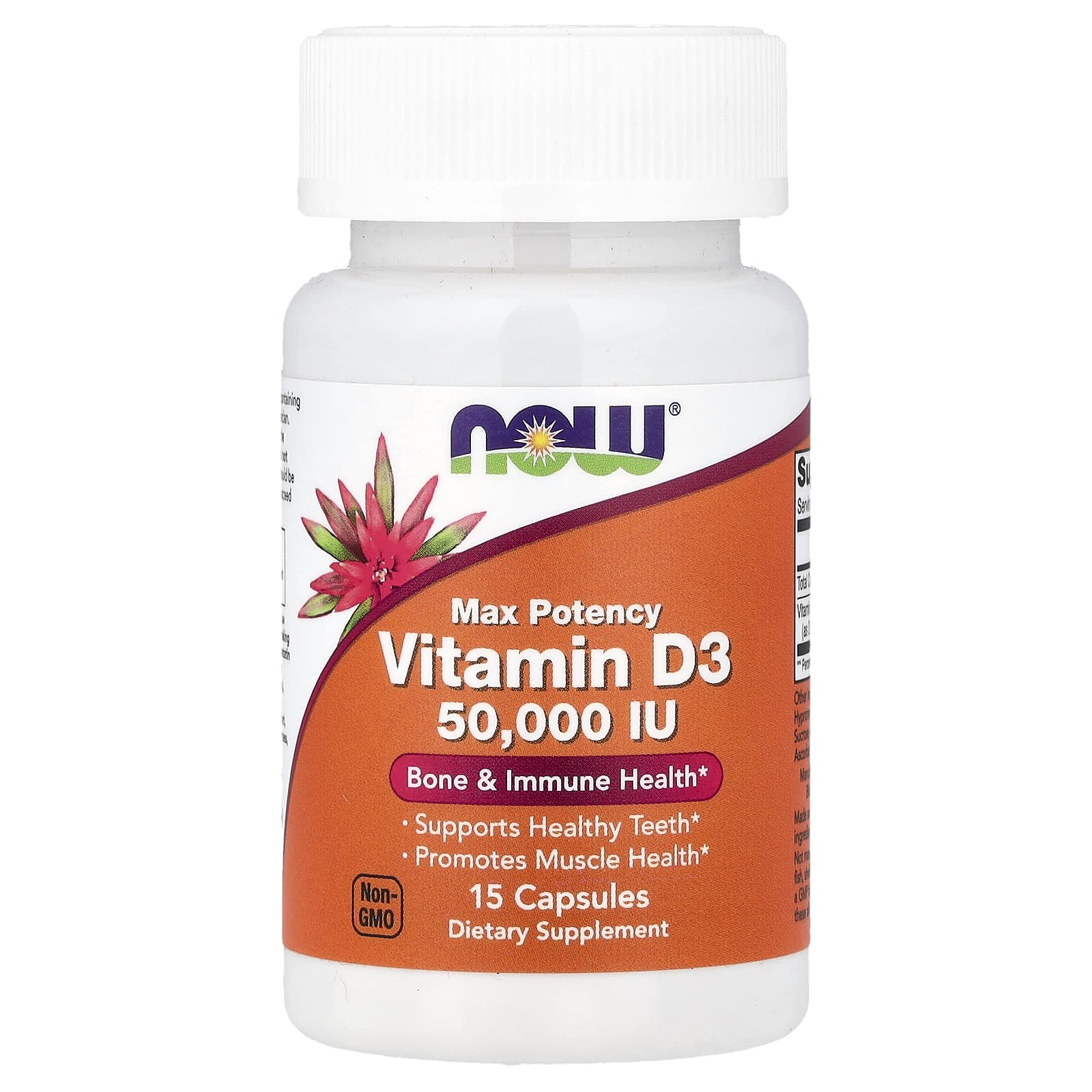 

NOW Foods, Vitamin D3, Max Strength, 50,000 IU, 15 Capsules