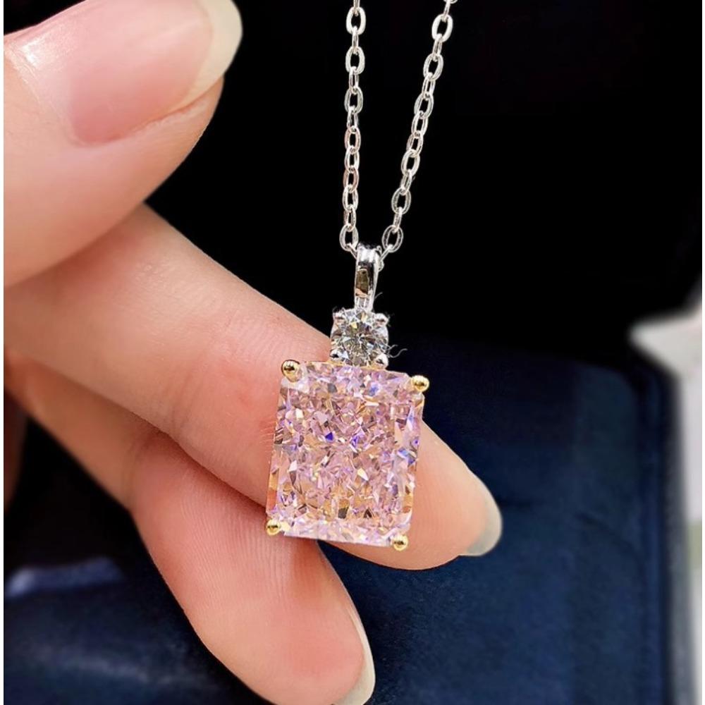 Elegant Women Jewelry Set Perfume Bottle Earrings High Carbon Diamond Necklace Ice Cut Pendant Gemstone Ring Luxury