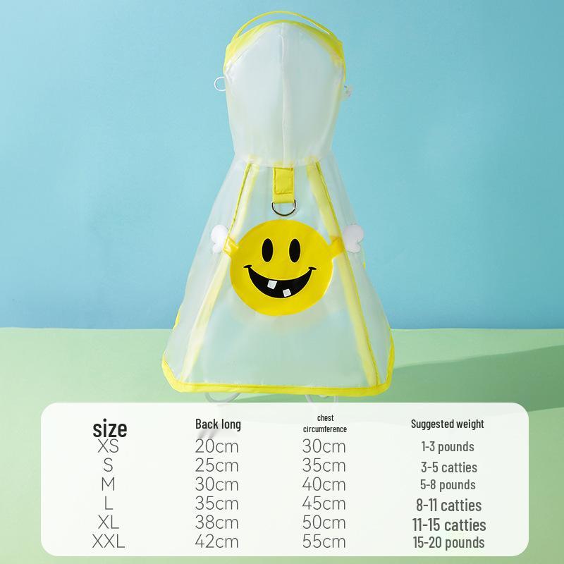 Cartoon Waterproof Full Coverage Raincoat for Small & Medium Dogs - Four-Legged Poncho for Rainy Day Outdoor Use