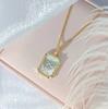Love Square Necklace Female, Light Luxury Versatile High Sense Of Gradual Change Fritillary Pendant Collarbone Chain