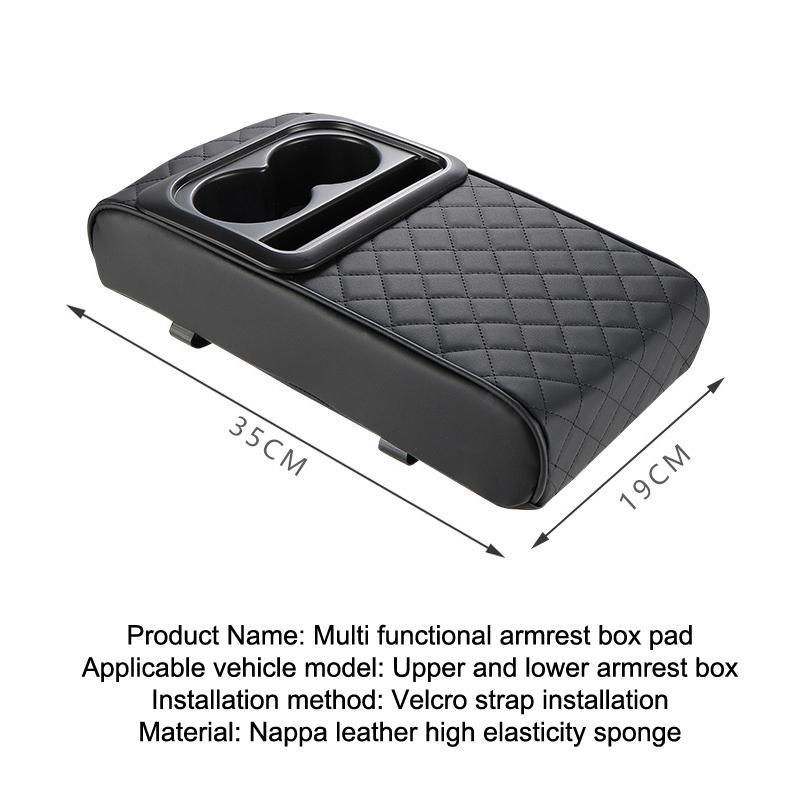 Aufbewahrungsbox für die Mittelkonsole im Auto mit Getränkehalter, Auto-Armlehnenkissen, Armlehnenkofferkissen mit Telefonständer für LKW-Fahrzeuge