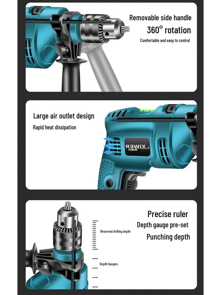 Handheld Electric Drill & Power Tool Set for Home Use