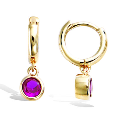 [R5150] - Rose Gold 'Sissi' Gold Plated Hoop Earrings - 8 Mm - 4 Mm