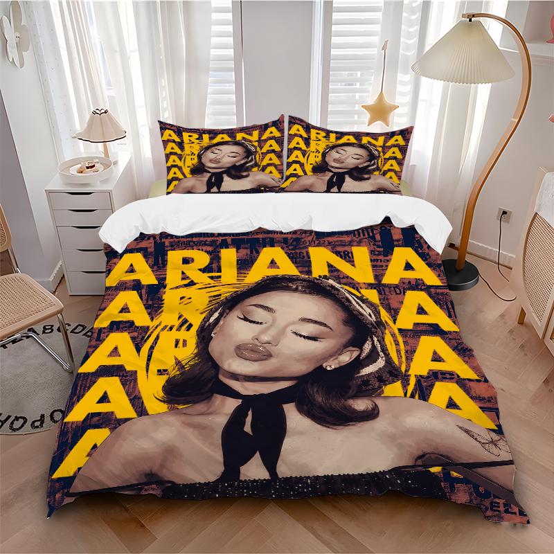 3Pcs Ariana Grande Pop Art Bedding Sets For All Sizes New 3D Printed Bed Cover Comforter Duvet Cover Pillowcase Bedroom Decoration