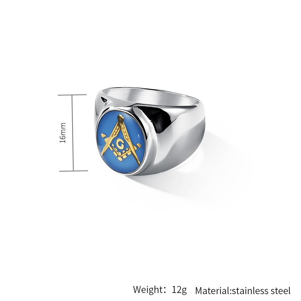 Anello Muratoreria in Acciaio Inossidabile per Uomo Stile Gioielli Punk Vintage