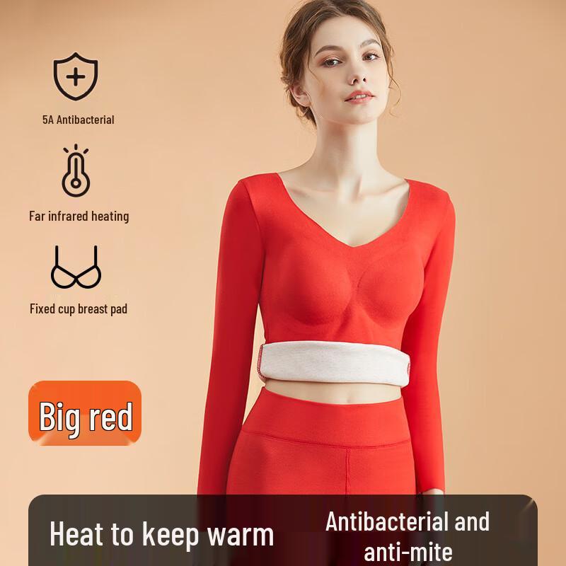 Женский удачный красный комплект термобелья L-XXL