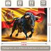 Arazzo da Parete Maestoso Toro Nero da Combattimento Arte Spagnola della Corrida Decorazione per la Casa Murale in Poliestere per Appassionati di Sport