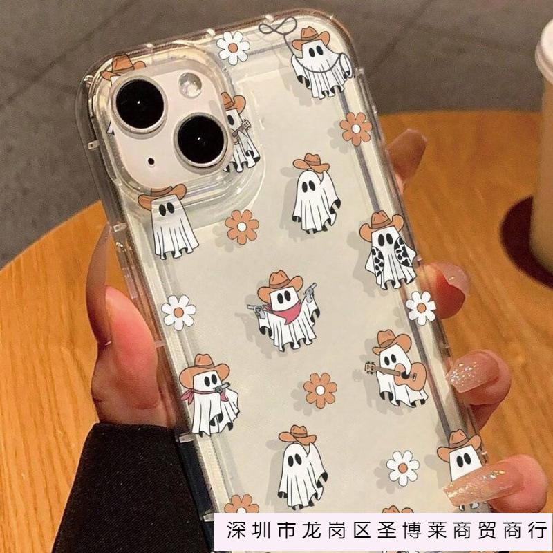 Ghost denim is suitable for Apple 16promax mobile phone case 15plus transparent 14 advanced 13 airbag 12 Europe and America 11