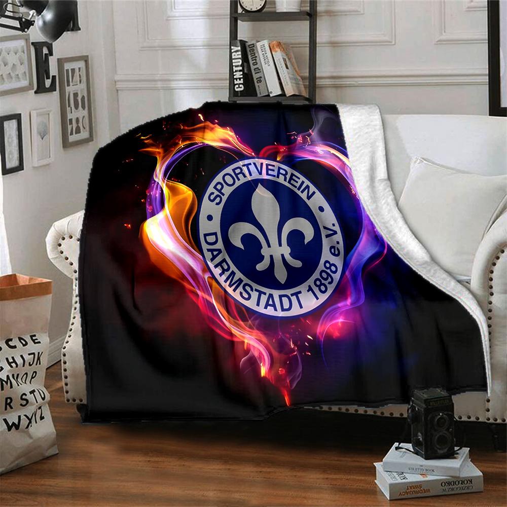 Sport Darmstadt Flannel Blanket, Soft Polyester, Modern Design, All-Season for Camping, Travel, Gifts for Holidays or Birthdays