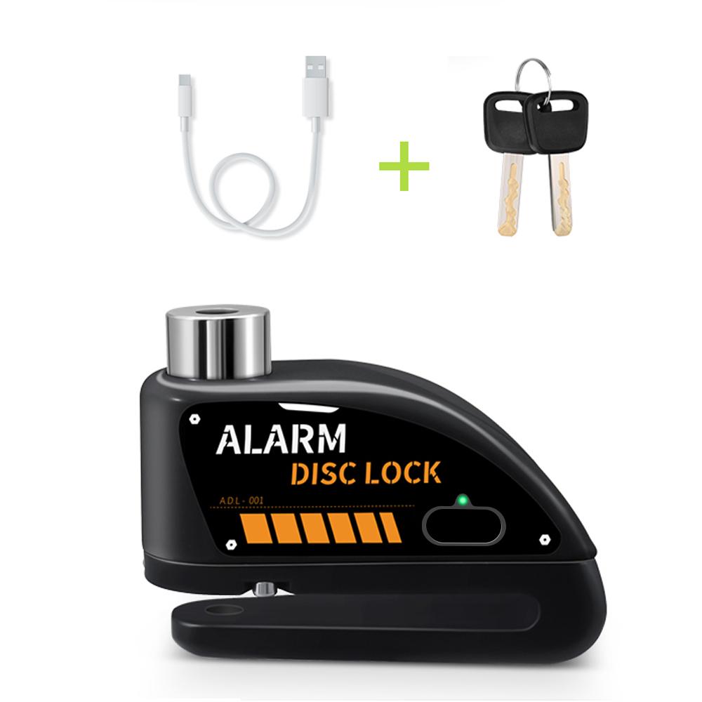 New Bike Motorcycle Alarm Disc Brake Lock 120dB Rechargeable Bicycle Moto Anti theft Alarm System Motorbike Accessories
