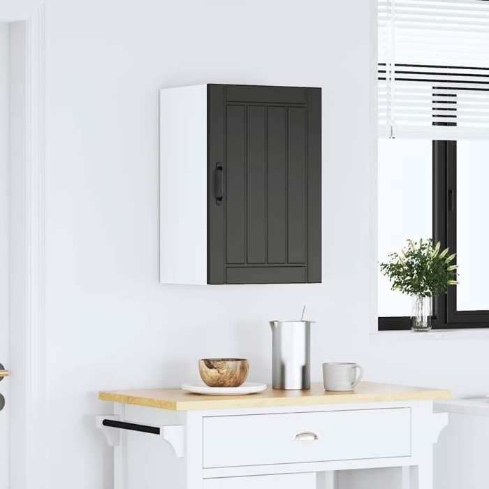 VidaXL Armoire murale de cuisine Lucca noir bois d'ingénierie, meuble mural de cuisine, armoire pour mur de cuisine, armoire 853788