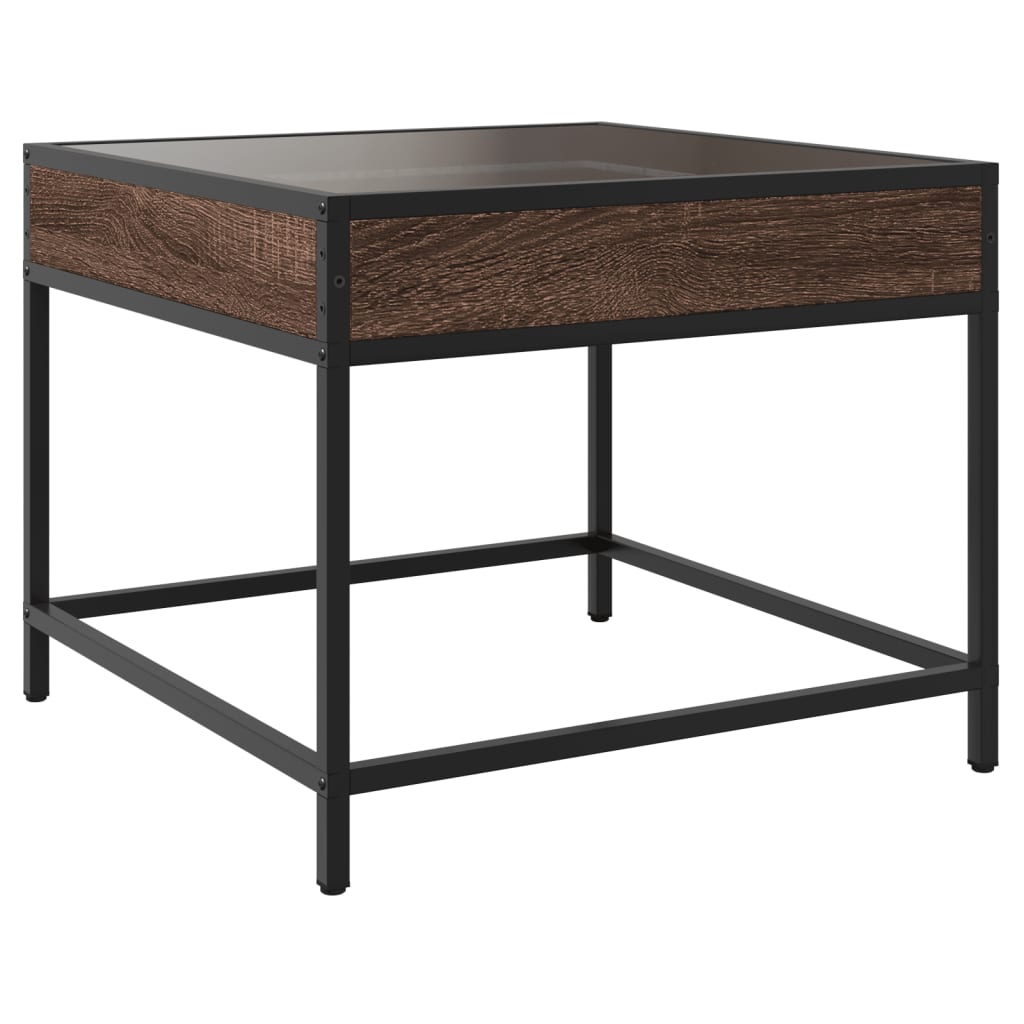 Infinity LED Coffee Table in Brown Oak Effect 50x50x41 cm