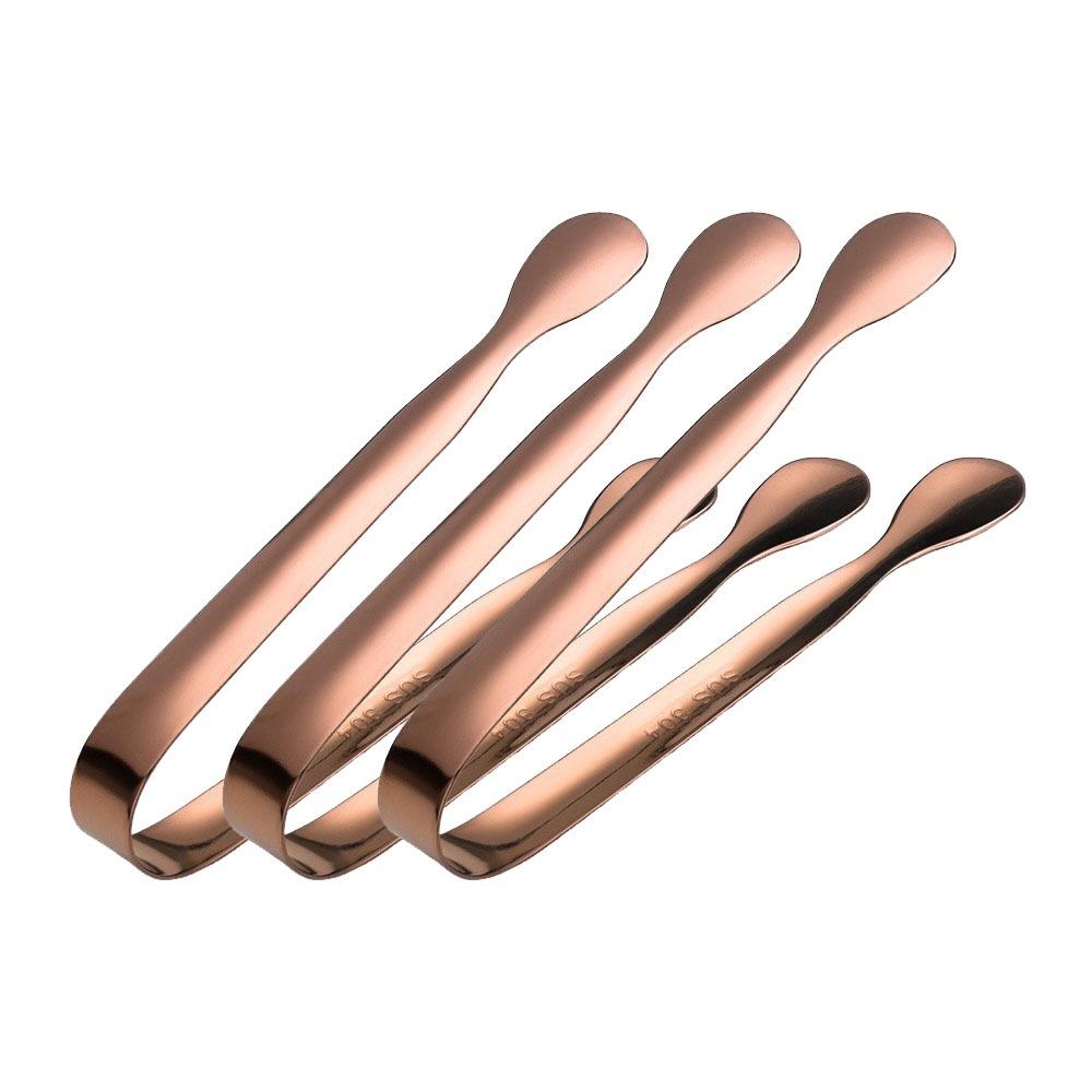 3pcs Stainless Steel Ice Cube Sugar Tongs Thickened Non Slip Bread Meat Fruit Clamp Ice Clamp Tool Cocktail Ice Tongs Coffee Bar