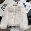 French High-end Coat for Women In Autumn and Winter, New Style, Loose Round Neck, Thickened Imitation Fox Fur Cardigan Top, Trendy