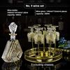 Crystal Glass Whiskey Set Gold Embossed Creative Western Wine Bottle Wine Glass Bar Household Utensils
