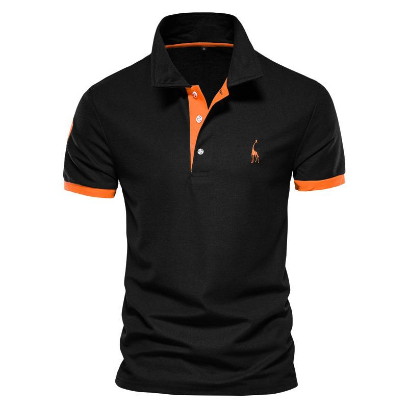 Deer Embroidered Polo Shirt Short Sleeve Judy Mesh Lapel Men's T-Shirt Plenty