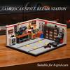 532 Piezas MOC City Coche de Carreras Rápido Escena de Garaje Retro Bloques de Construcción Taller de Reparación de Coches con Plataforma Elevadora Juguete DIY Regalo de Vacaciones