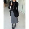 Dorothy Spring Korean Slimming Fishtail Midi Skirt - Versatile Solid Color with Tempered Slit for Women