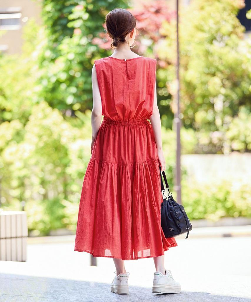 Seil Picknick Baumwollvoile Stufig Koordiniert GDE15800 Rot Größe 38 Kleid/Link Damen (60)