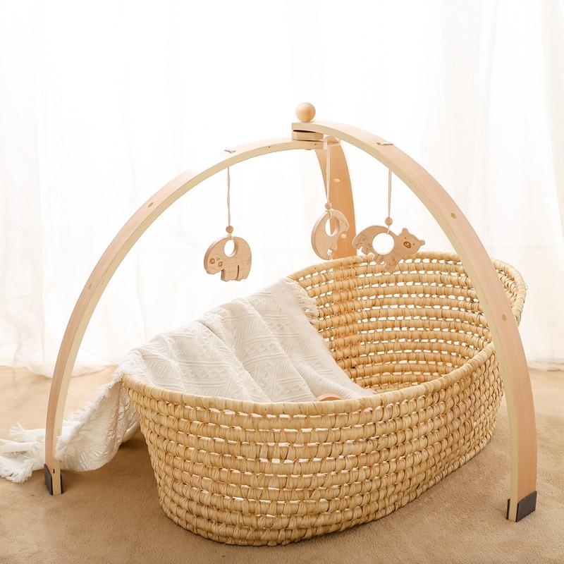 Wooden Fitness Rack Children Room Decorations Baby Play Gym Activity Pendants Wooden Hanger Mobile Crib Newborn Gift
