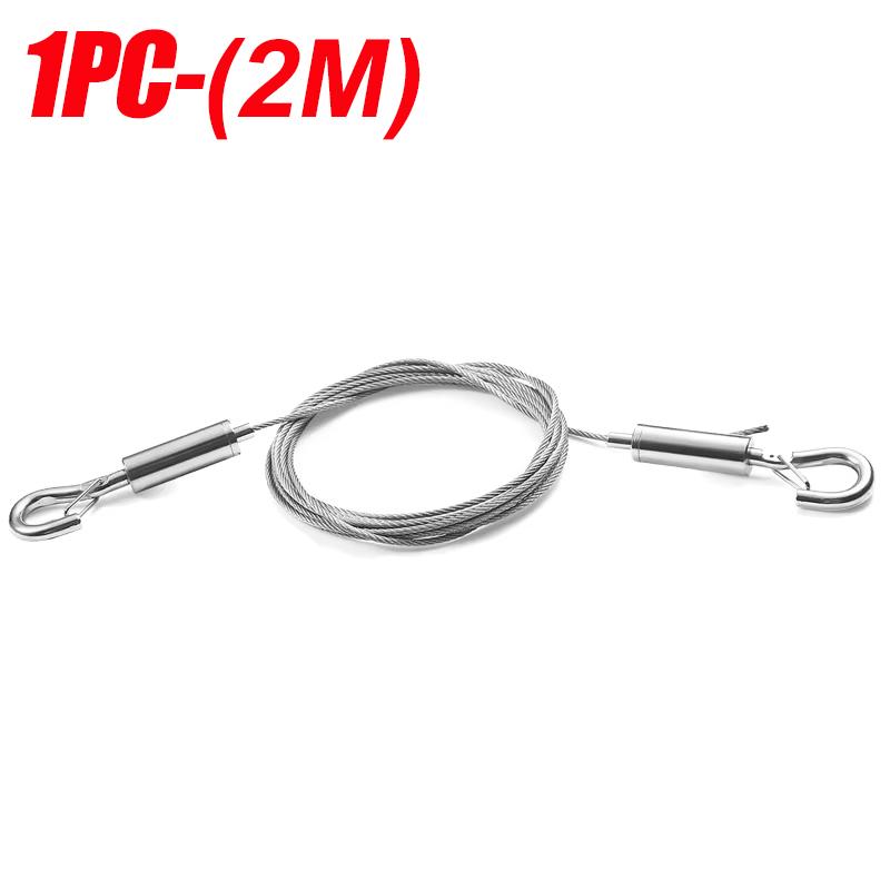 Stainless Steel Wire Rope With Spring Hook Heavy-Duty Adjustable Picture Hanging Wire Rope For Clothesline Fishing Lifting Cable