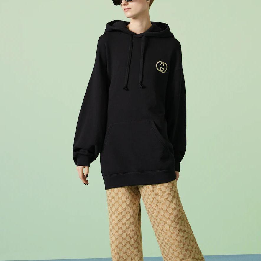 Gucci Sweatshirts Women's Black Hooded Moderate Regular 753595-XJFV9-1043