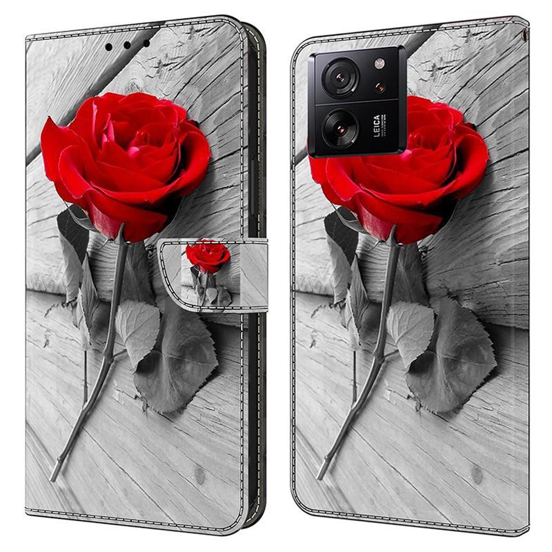 Protective Phone Cover for Xiaomi 13T Pro/13T Case Pattern Printing Leather Wallet Case