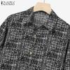 ZANZEA Women Long Sleeve Blouse and Pants Retro Print Casual Two Piece Suit Sets
