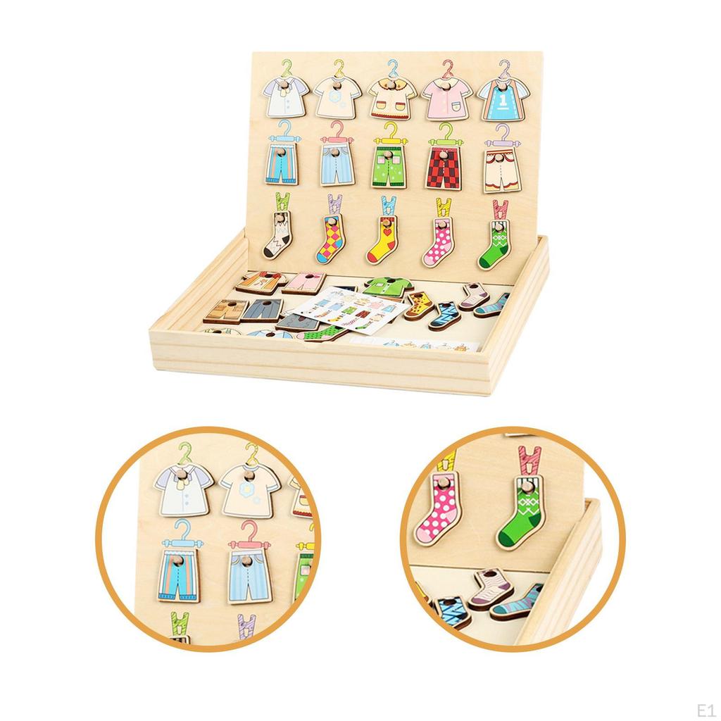 Kids Color Shape Sorting Game, Early Educational Toys Hanging Clothes Birthday Gift Sensory Toy for