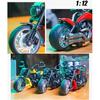 Modely motocyklů v měřítku 1/12, stahovací hračka se zvukem a světlem pro děti Batole Kluci Dívčí Dárková kolekce
