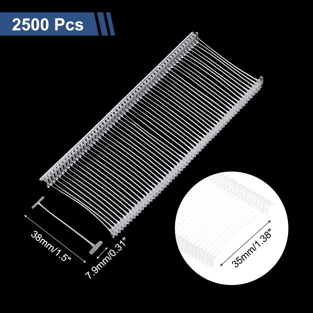 2500 Pack Clear Standard Tagging Fasteners,Plastic Regular,Standard Label Gun Price Tagging Barbs for Garment Price Tag Label
