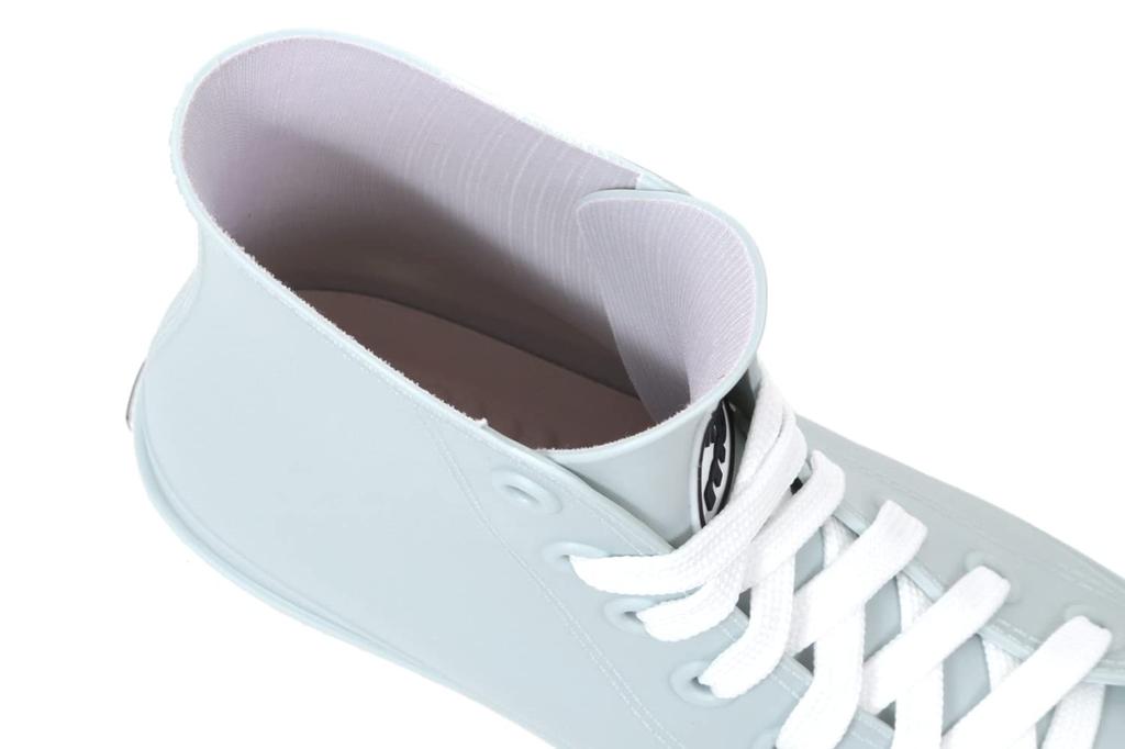 Akiriko MOZ Rain Sneakers with Molded Size L Women's High-Top One-Piece Insoles, Sax,