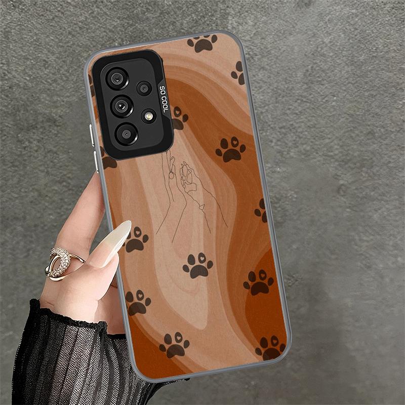 Hundefußabdruck Pfote Niedliches Muster Stoßfeste Handyhülle für Samsung A17 A16 A15 A14 A37 A57 A36 A56 A26 A35 A55 A25 A34 A54 A24 A13