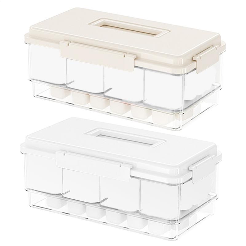 Portable Storage Basket Convenient Household Compartment Vegetable and Fruit Tray Food Grade Sealed Crisper with Lid