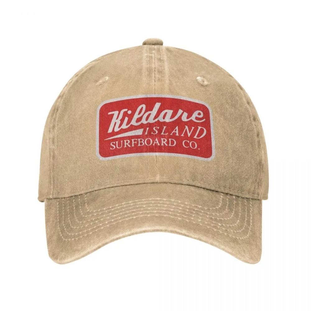 Kildare Island Surf Cappellino Trucker Merchandising Cappellino in Denim Retro Usurato per Unisex Donna Regolabile Outdoor Tempo Libero Versatile
