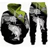 Convient aux Poissons Impression 3D Garçons Filles Sweat à Capuche Pantalon Ensembles 2 pièces Pêche Chasse Camping Vêtements pour Enfants Mode Enfant Vêtements de Sport d'Extérieur