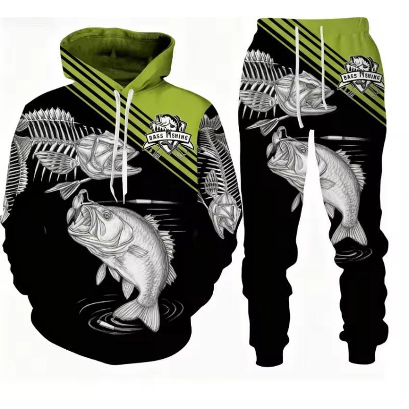 Convient aux Poissons Impression 3D Garçons Filles Sweat à Capuche Pantalon Ensembles 2 pièces Pêche Chasse Camping Vêtements pour Enfants Mode Enfant Vêtements de Sport d'Extérieur
