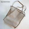 Portable INS Style Mesh Shoulder Bag Transparent Lightweight Mesh Tote Bag Versatile Large Capacity Portable Shopping Bag
