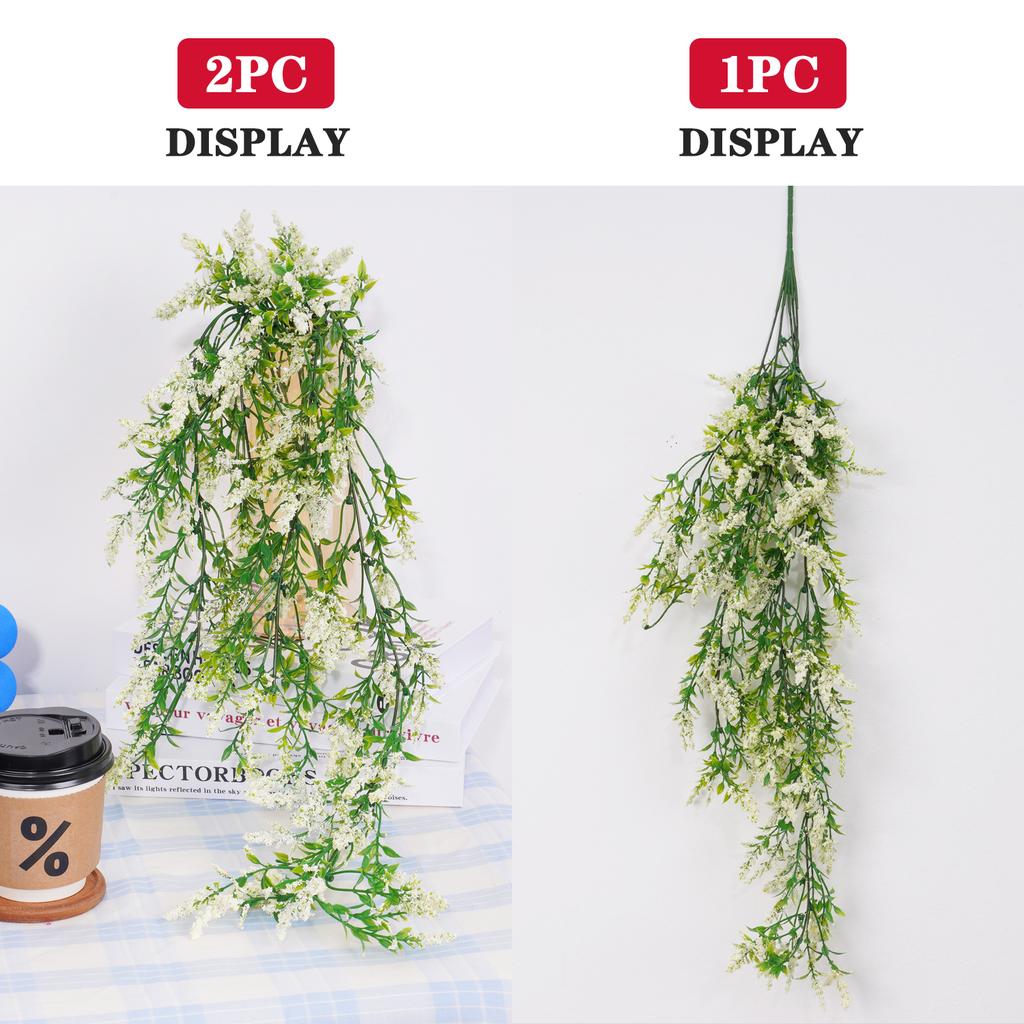 Artificial Hanging Flowers Fake Vine Garland Plants Hanging Baskets Garden Decorfor Home Wedding Party Outdoor Yard Wall