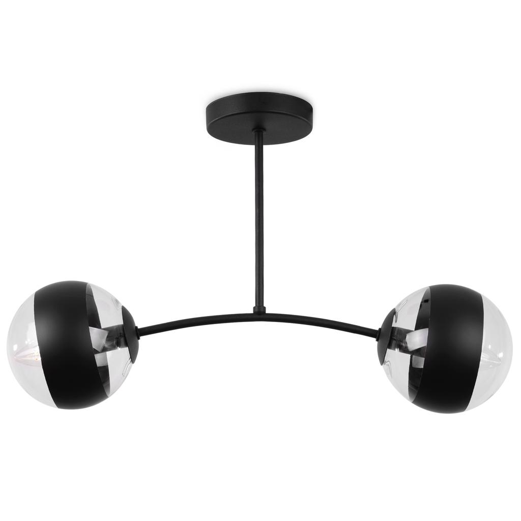Toledo Schwarze Deckenleuchte 2-flammig Schwarzer Lampenschirm E14