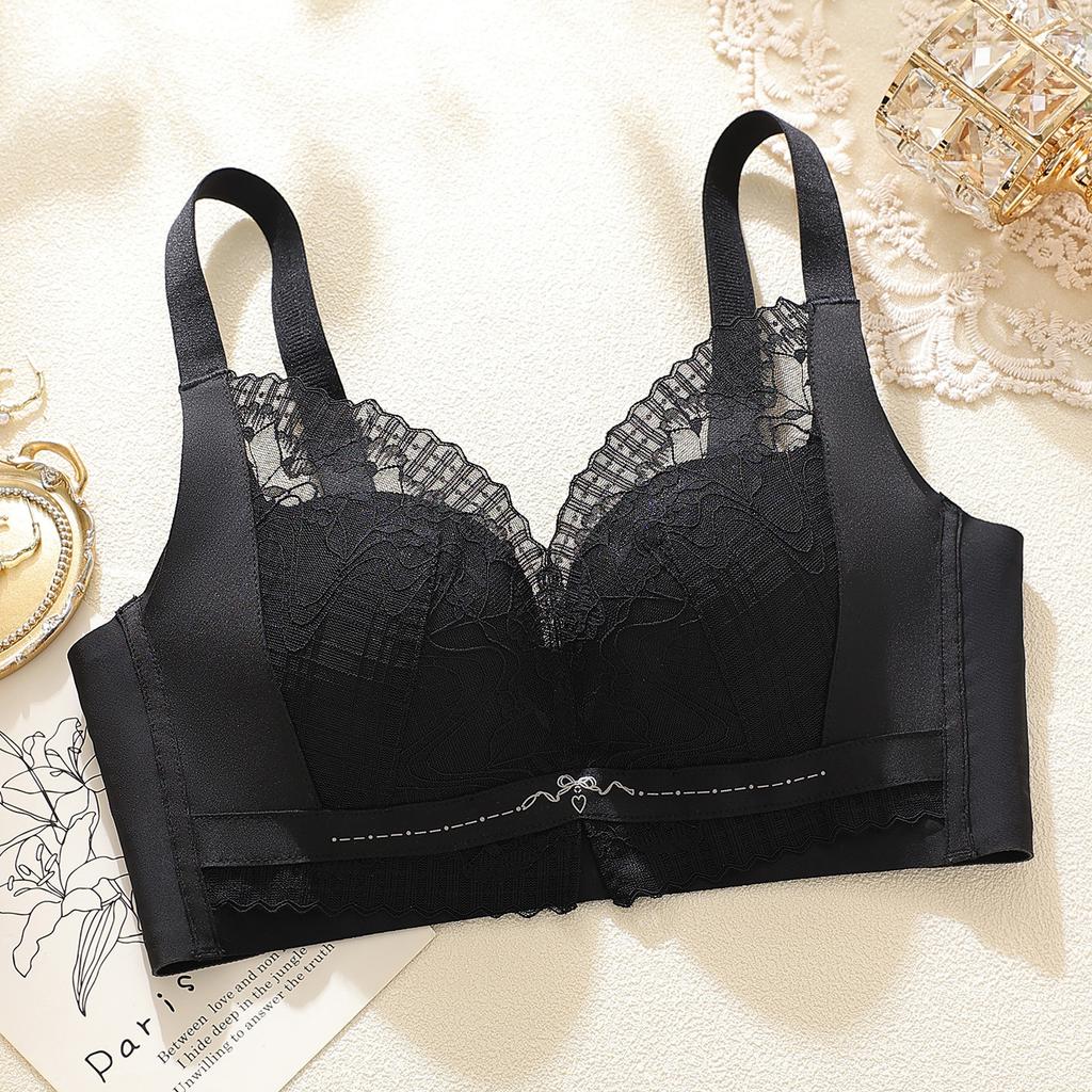 New Lace Lift Upper Support Without Steel Ring, Breast Adjustment Bra Cover Gathers Thin Cup