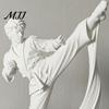 Elegant Character Model 3D Printed Karate Kick Man Statue, White Martial Arts Figurine Sculpture, Minimalist Art Taekwondo Desktop Ornament,