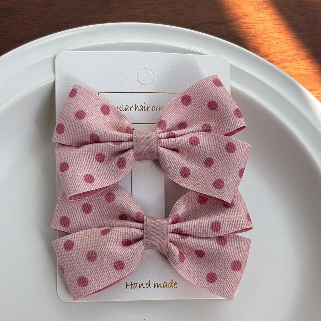 Polka Dot & Plaid Hair Clips and Bows for Girls' Ponytails - Cute Hair Accessories for Children and Babies