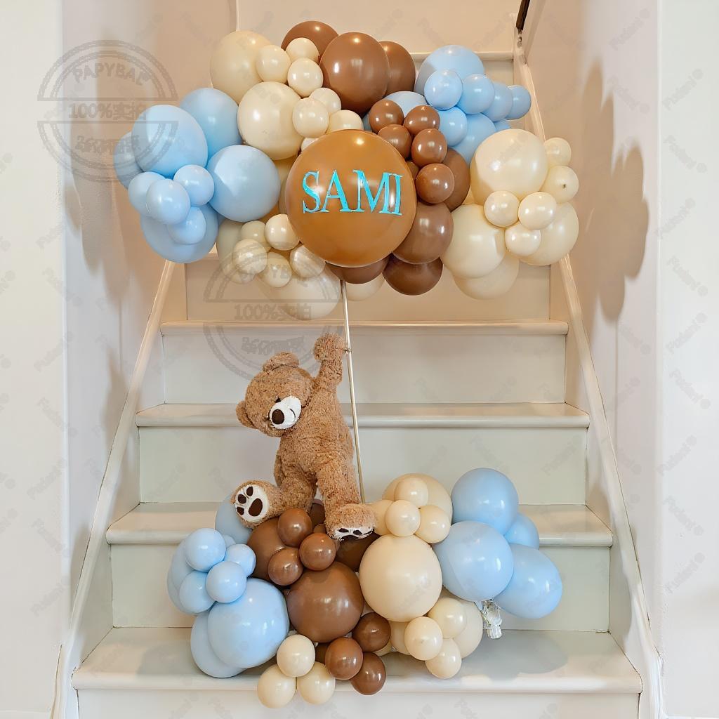 Nude Balloons Garland Skin Metal Gold Balloon Arch Kit Bear Theme Kids Birthday Party Baby Shower Wedding Anniversary Decoration