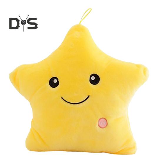 Twinkle Star Pillow Stuffed Star LED Light Up Cushion Glowing Star Throw Pillow Night Light Kids Sensory Plush Toy for Children