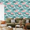 Leaves with flamingos wallpaper for living room and bedroom 50x1000