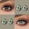 FreshLady 1 Pair (2pcs) 14.2mm Yearly Disposable 40% Water Content Colored Contact Lenses, Green, Gray, Brown