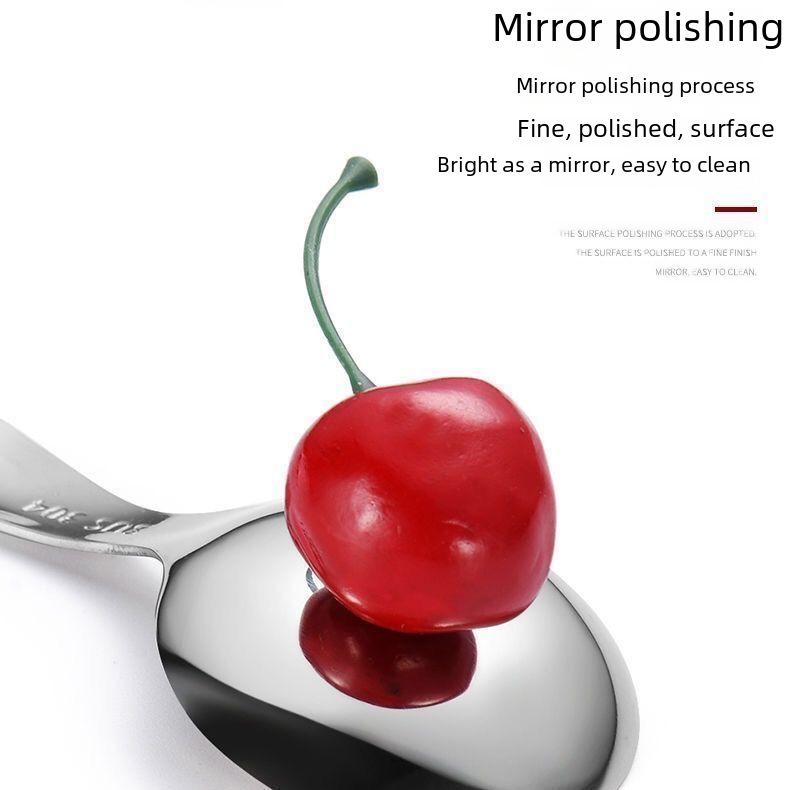 Creative Stainless Steel Short Handle Spoon for Rice, Ice Cream, and Soup - Portable, Cute, and Perfect for Kids
