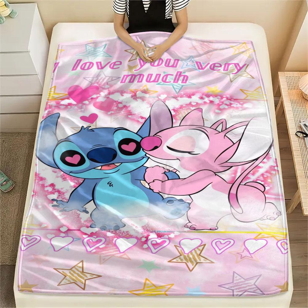 Stitch Cartoon printing Flannel Blanket Bedroom Sofa Camping Warm blanket Gifts for family and friends-MJ016